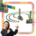 KOLEJKA POCIĄG LOKOMOTYWA AUTOMATYCZNA CIUCHCIA UKŁADAJĄCA KLOCKI DOMINO