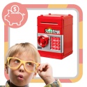 Sejf Skarbonka Elektryczna Bankomat Pieniądze Banknoty Monety Hasło Kod