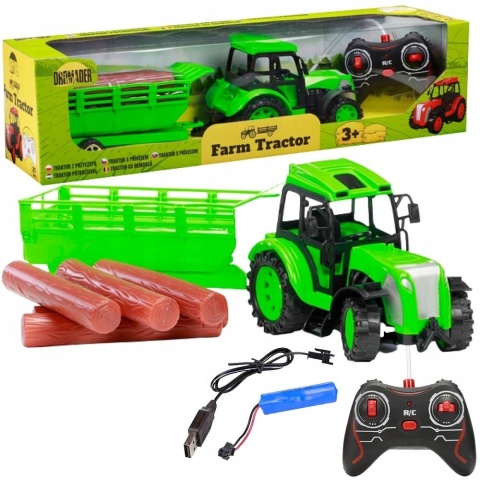 TRAKTOR ZDALNIE STEROWANY CIĄGNIK Z PRZYCZEPĄ NA AKUMULATOR RC AKCESORIA TRAKTOR ZDALNIE STEROWANY CIĄGNIK Z PRZYCZEPĄ NA AKUMULATOR RC AKCESORIA