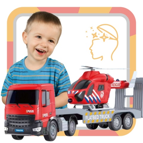 TRANSPORTER SAMOCHODOWY Z HELIKOPTEREM CIĘŻARÓWKA EFEKTY ŚWIETLNE DŹWIĘKOWE TRANSPORTER SAMOCHODOWY Z HELIKOPTEREM CIĘŻARÓWKA EFEKTY ŚWIETLNE DŹWIĘKOWE