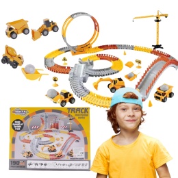 Tor Samochodowy Wyścigowy Kolejka Duży Plan Budowy Auto Zestaw Puzzle 190el