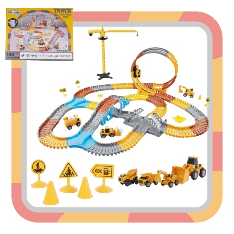 Tor Samochodowy Wyścigowy Kolejka Duży Plan Budowy Auto Zestaw Puzzle 190el Tor Samochodowy Wyścigowy Kolejka Duży Plan Budowy Auto Zestaw Puzzle 190el