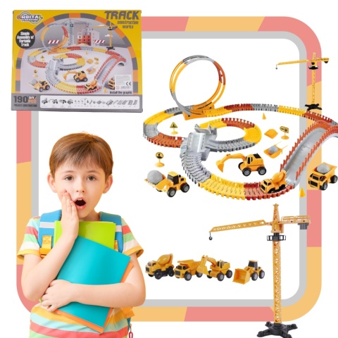 Tor Samochodowy Wyścigowy Kolejka Duży Plan Budowy Auto Zestaw Puzzle 190el Tor Samochodowy Wyścigowy Kolejka Duży Plan Budowy Auto Zestaw Puzzle 190el