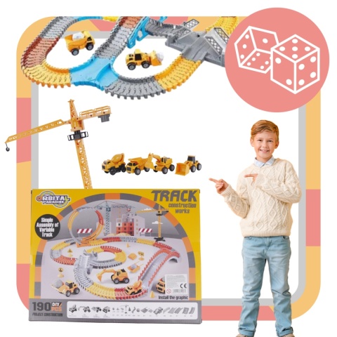 Tor Samochodowy Wyścigowy Kolejka Duży Plan Budowy Auto Zestaw Puzzle 190el Tor Samochodowy Wyścigowy Kolejka Duży Plan Budowy Auto Zestaw Puzzle 190el