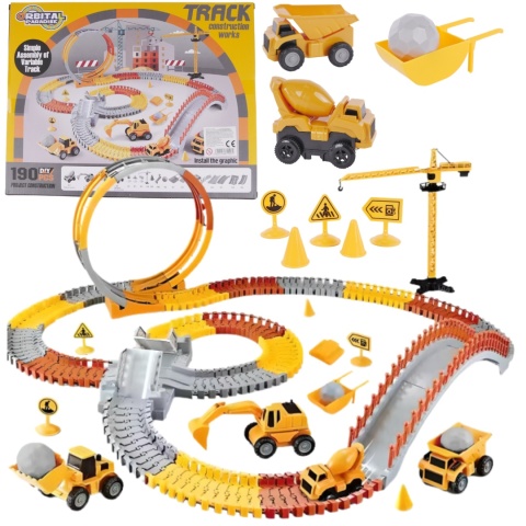 Tor Samochodowy Wyścigowy Kolejka Duży Plan Budowy Auto Zestaw Puzzle 190el Tor Samochodowy Wyścigowy Kolejka Duży Plan Budowy Auto Zestaw Puzzle 190el