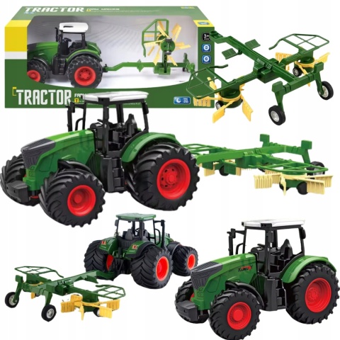 Traktor Z Zgrabiarką Maszyna Rolnicza Model Pojazdu 1:24 Farma Zestaw Traktor Z Zgrabiarką Maszyna Rolnicza Model Pojazdu 1:24 Farma Zestaw