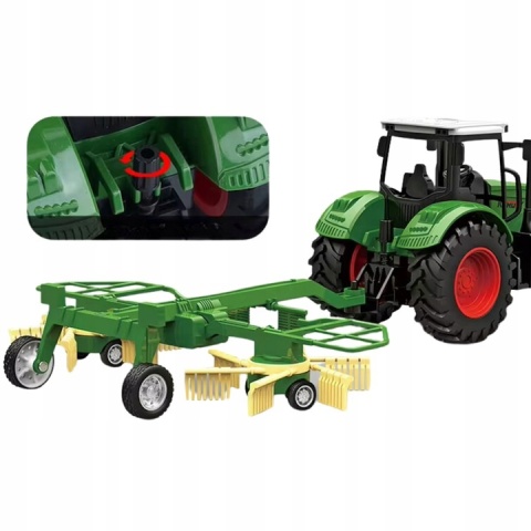 Traktor Z Zgrabiarką Maszyna Rolnicza Model Pojazdu 1:24 Farma Zestaw Traktor Z Zgrabiarką Maszyna Rolnicza Model Pojazdu 1:24 Farma Zestaw