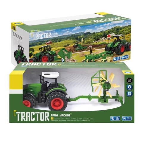 Traktor Z Zgrabiarką Maszyna Rolnicza Model Pojazdu 1:24 Farma Zestaw Traktor Z Zgrabiarką Maszyna Rolnicza Model Pojazdu 1:24 Farma Zestaw