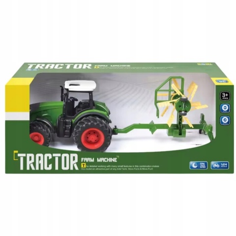 Traktor Z Zgrabiarką Maszyna Rolnicza Model Pojazdu 1:24 Farma Zestaw Traktor Z Zgrabiarką Maszyna Rolnicza Model Pojazdu 1:24 Farma Zestaw