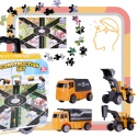 Zestaw Pojazdy Budowlane W Walizce Na Kółkach Miasteczko Plansza Puzzle