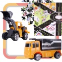 Zestaw Pojazdy Budowlane W Walizce Na Kółkach Miasteczko Plansza Puzzle