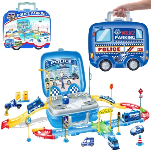 Zestaw Policyjny Policja Walizka Helikopter Pojazdy Tor Parking Znaki 44Ele Zestaw Policyjny Policja Walizka Helikopter Pojazdy Tor Parking Znaki 44Ele