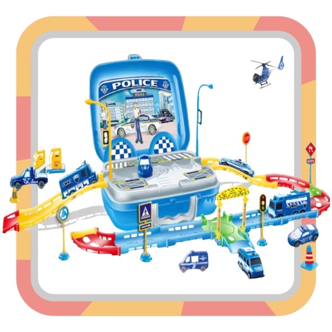 Zestaw Policyjny Policja Walizka Helikopter Pojazdy Tor Parking Znaki 44Ele Zestaw Policyjny Policja Walizka Helikopter Pojazdy Tor Parking Znaki 44Ele