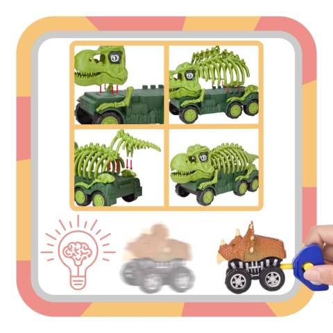 Zestaw Szkielet Dinozaura Interaktywny Transporter Quad Motor Auto Samochód Zestaw Szkielet Dinozaura Interaktywny Transporter Quad Motor Auto Samochód