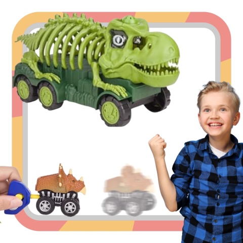 Zestaw Szkielet Dinozaura Interaktywny Transporter Quad Motor Auto Samochód Zestaw Szkielet Dinozaura Interaktywny Transporter Quad Motor Auto Samochód