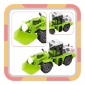 Zielony Pług Śnieżny Efekty Świetlne Ruchome Ramię Traktor Odśnieżarka 1:16