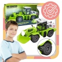 Zielony Pług Śnieżny Efekty Świetlne Ruchome Ramię Traktor Odśnieżarka 1:16