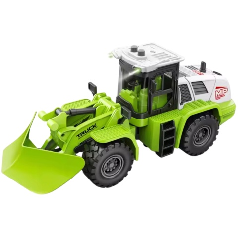 Zielony Pług Śnieżny Efekty Świetlne Ruchome Ramię Traktor Odśnieżarka 1:16 Zielony Pług Śnieżny Efekty Świetlne Ruchome Ramię Traktor Odśnieżarka 1:16