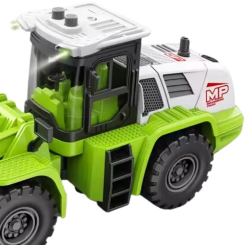 Zielony Pług Śnieżny Efekty Świetlne Ruchome Ramię Traktor Odśnieżarka 1:16 Zielony Pług Śnieżny Efekty Świetlne Ruchome Ramię Traktor Odśnieżarka 1:16