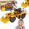 Żółty Pług Śnieżny Efekty Świetlne Ruchome Ramię Traktor Odśnieżarka 1:16