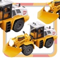 Żółty Pług Śnieżny Efekty Świetlne Ruchome Ramię Traktor Odśnieżarka 1:16