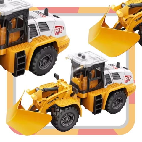 Żółty Pług Śnieżny Efekty Świetlne Ruchome Ramię Traktor Odśnieżarka 1:16 Żółty Pług Śnieżny Efekty Świetlne Ruchome Ramię Traktor Odśnieżarka 1:16