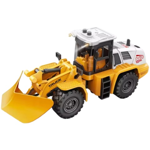 Żółty Pług Śnieżny Efekty Świetlne Ruchome Ramię Traktor Odśnieżarka 1:16 Żółty Pług Śnieżny Efekty Świetlne Ruchome Ramię Traktor Odśnieżarka 1:16