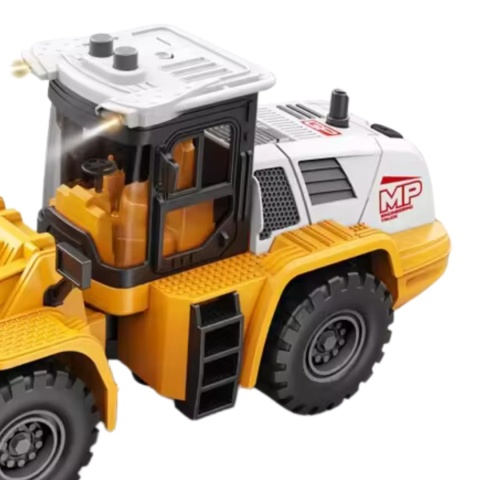 Żółty Pług Śnieżny Efekty Świetlne Ruchome Ramię Traktor Odśnieżarka 1:16 Żółty Pług Śnieżny Efekty Świetlne Ruchome Ramię Traktor Odśnieżarka 1:16