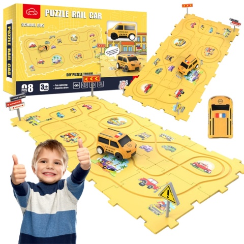 Duży Tor Samochodowy Puzzle Układanka Autobus Znaki Drogowe Labirynt Zestaw Duży Tor Samochodowy Puzzle Układanka Autobus Znaki Drogowe Labirynt Zestaw