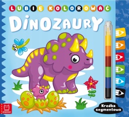 Kolorowanka Dinozaury dla dzieci z kredką segmentową Malowanka Aksjomat