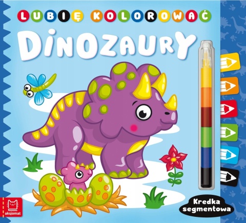 Kolorowanka Dinozaury dla dzieci z kredką segmentową Malowanka Aksjomat Kolorowanka Dinozaury dla dzieci z kredką segmentową Malowanka Aksjomat