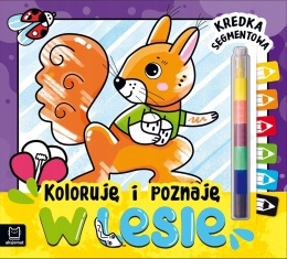 Kolorowanka dla dzieci z kredką Koloruję i poznaję w lesie Aksjomat