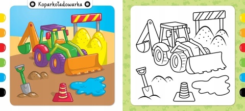Kolorowanka pojazdy dla dzieci z kredką segmentową Malowanka Aksjomat Kolorowanka pojazdy dla dzieci z kredką segmentową Malowanka Aksjomat