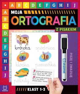Ortografia dla dzieci książka z pisakiem do pisania i zmazywania klasy 1-3