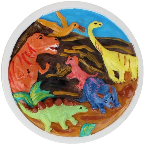 PODSTAWA GIPSOWA DO MALOWANIA DINOZAURY MAŁY ARTYSTA FARBKI + AKCESORIA PODSTAWA GIPSOWA DO MALOWANIA DINOZAURY MAŁY ARTYSTA FARBKI + AKCESORIA