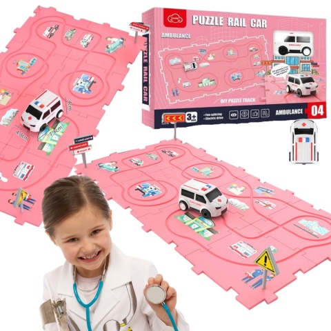 Tor Przeszkód Interaktywny Puzzle Układanka Ambulans Znaki Drogowe Labirynt Tor Przeszkód Interaktywny Puzzle Układanka Ambulans Znaki Drogowe Labirynt
