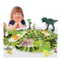 Tor Wyścigowy Dinozaury Zestaw Park Przeszkód Autko Figurki Klocki 120El