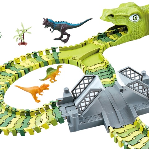Tor Wyścigowy Dinozaury Zestaw Park Przeszkód Autko Pętla Klocki 159El Tor Wyścigowy Dinozaury Zestaw Park Przeszkód Autko Pętla Klocki 159El