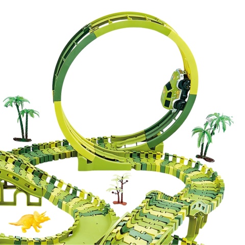 Tor Wyścigowy Dinozaury Zestaw Park Przeszkód Autko Pętla Klocki 159El Tor Wyścigowy Dinozaury Zestaw Park Przeszkód Autko Pętla Klocki 159El
