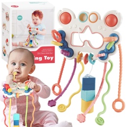 ZABAWKA SENSORYCZNA MONTESSORI GRYZAK DLA NIEMOWLĄT SILIKONOWA KOLORY KRAB