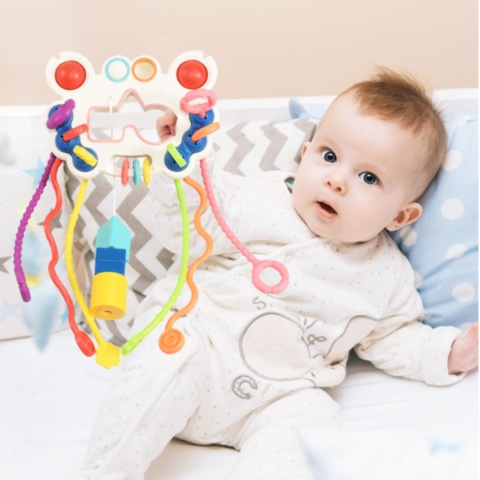 ZABAWKA SENSORYCZNA MONTESSORI GRYZAK DLA NIEMOWLĄT SILIKONOWA KOLORY KRAB ZABAWKA SENSORYCZNA MONTESSORI GRYZAK DLA NIEMOWLĄT SILIKONOWA KOLORY KRAB