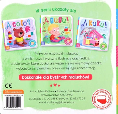 A gugu! pierwsza książeczka malucha nauka mowy przez zabawę Aksjomat A gugu! pierwsza książeczka malucha nauka mowy przez zabawę Aksjomat