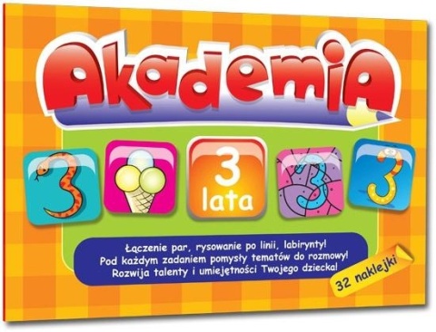 Akademia 3 lata łamigłówki labirynty i zadania dla przedszkolaków GREG Akademia 3 lata łamigłówki labirynty i zadania dla przedszkolaków GREG