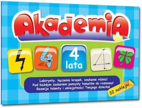 Akademia 4 lata łamigłówki labirynty i zadania dla przedszkolaków GREG Akademia 4 lata łamigłówki labirynty i zadania dla przedszkolaków GREG