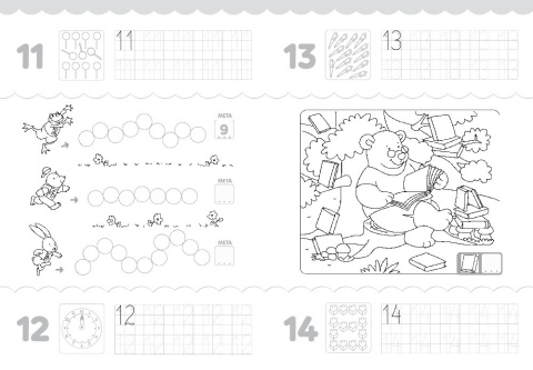 Cyferki ucz się pisać liczyć Edukacyjna książeczka z naklejkami dla dzieci