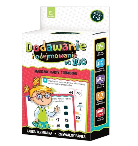 Dodawanie i odejmowanie do 100 Magiczne karty termiczne aktywizujące Dodawanie i odejmowanie do 100 Magiczne karty termiczne aktywizujące