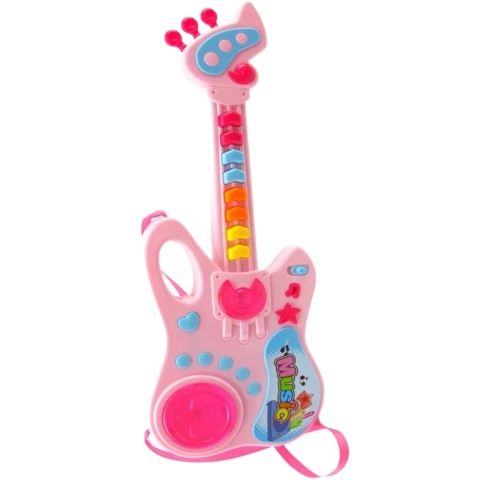 Gitara Interaktywna Dla Dzieci Instrument Muzyczny Melodie Dźwięk Światło Gitara Interaktywna Dla Dzieci Instrument Muzyczny Melodie Dźwięk Światło