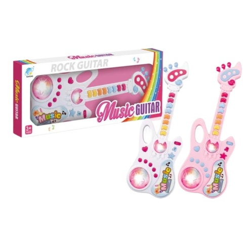 Gitara Interaktywna Dla Dzieci Instrument Muzyczny Melodie Dźwięk Światło Gitara Interaktywna Dla Dzieci Instrument Muzyczny Melodie Dźwięk Światło