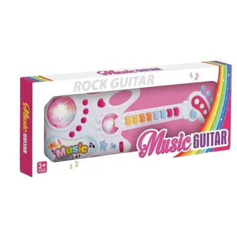 Gitara Interaktywna Dla Dzieci Instrument Muzyczny Melodie Dźwięk Światło Gitara Interaktywna Dla Dzieci Instrument Muzyczny Melodie Dźwięk Światło