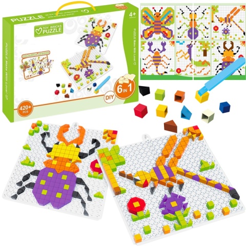 Gra Logiczna Układanka Karty Montessori Tangram Puzzle Klocki Mozaika 420el Gra Logiczna Układanka Karty Montessori Tangram Puzzle Klocki Mozaika 420el